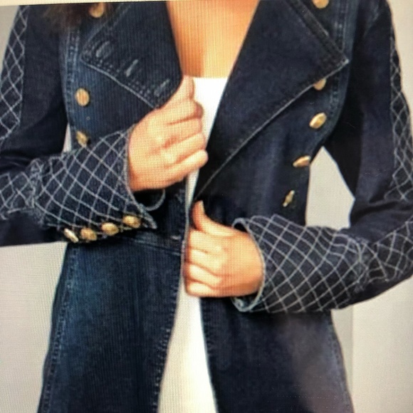 VENUS Jackets & Coats Venus Denim Military Style Jacketblazer Size